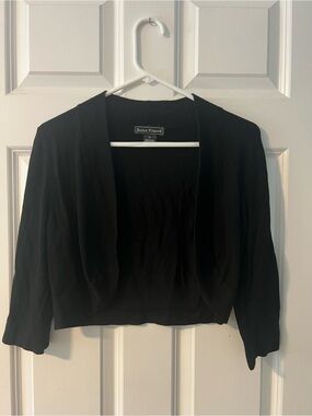 Jessica Howard Black Textured Open Cardigan